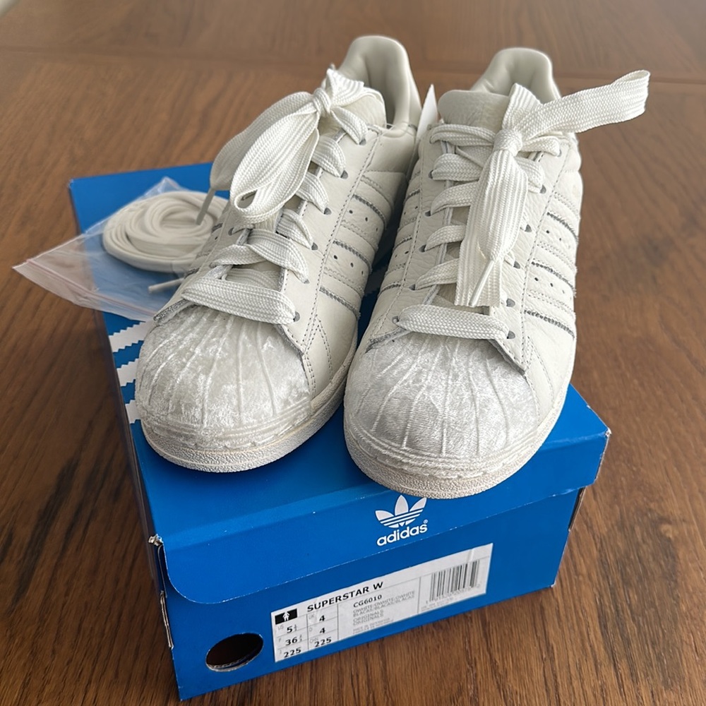 Adidas - Women’s Superstar W “Tonal Off White” Velvet Toe Cap - CG6010